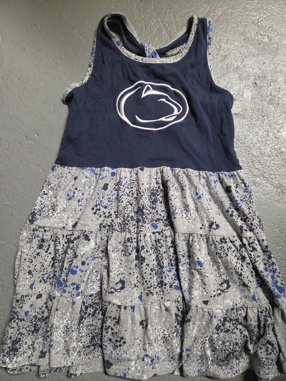 Penn State Girls' Navy and Gray Tiered Tank Dress